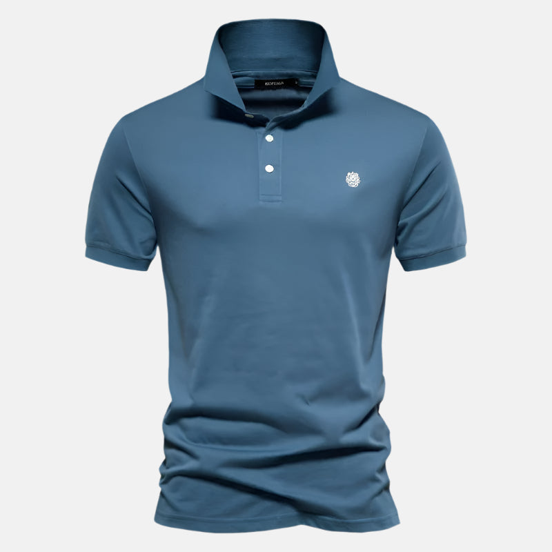 Men's Classic Short Sleeve Polo Shirt with Breathable Cotton Fabric