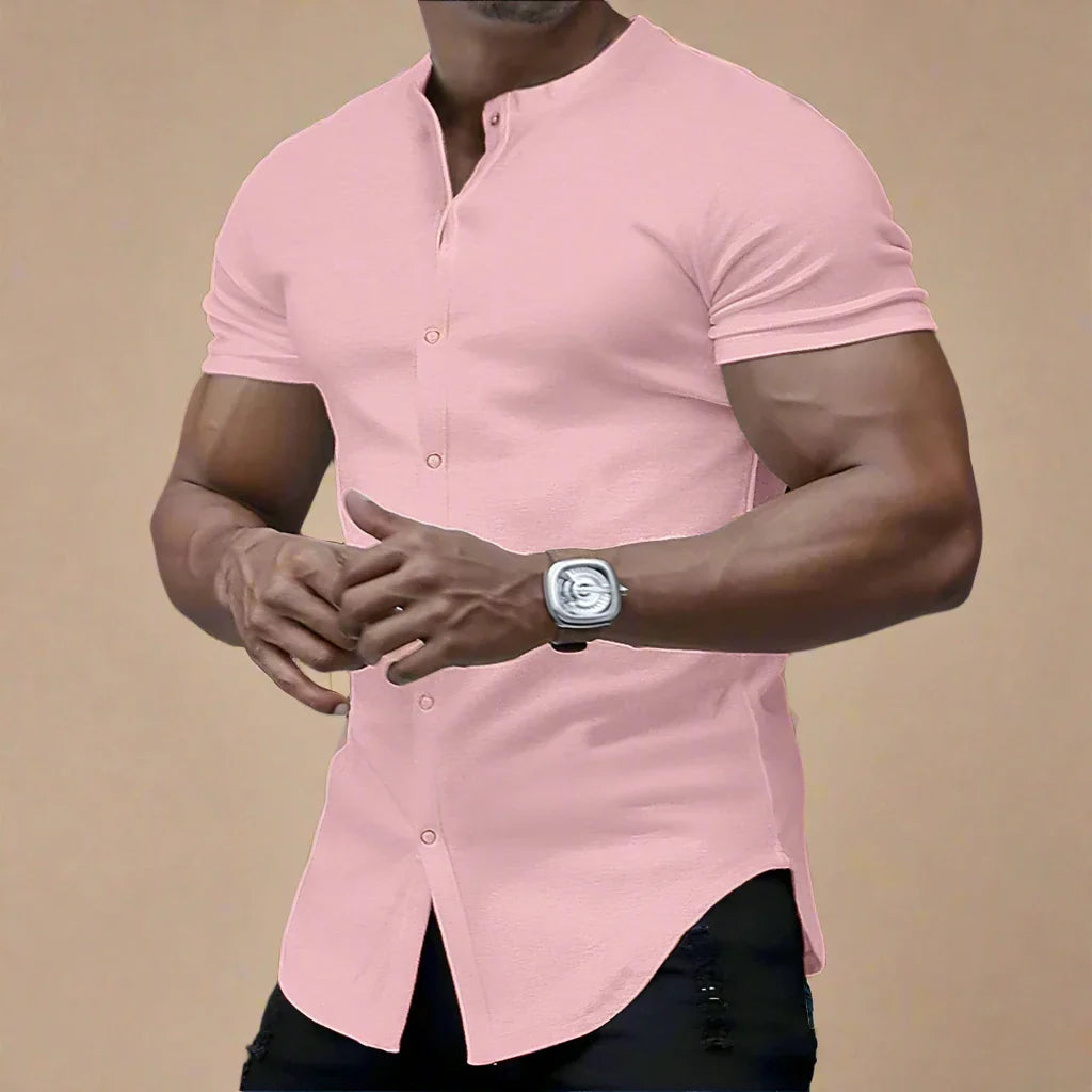 Men's Short Sleeve Shirts - Muscle Fit Shirt