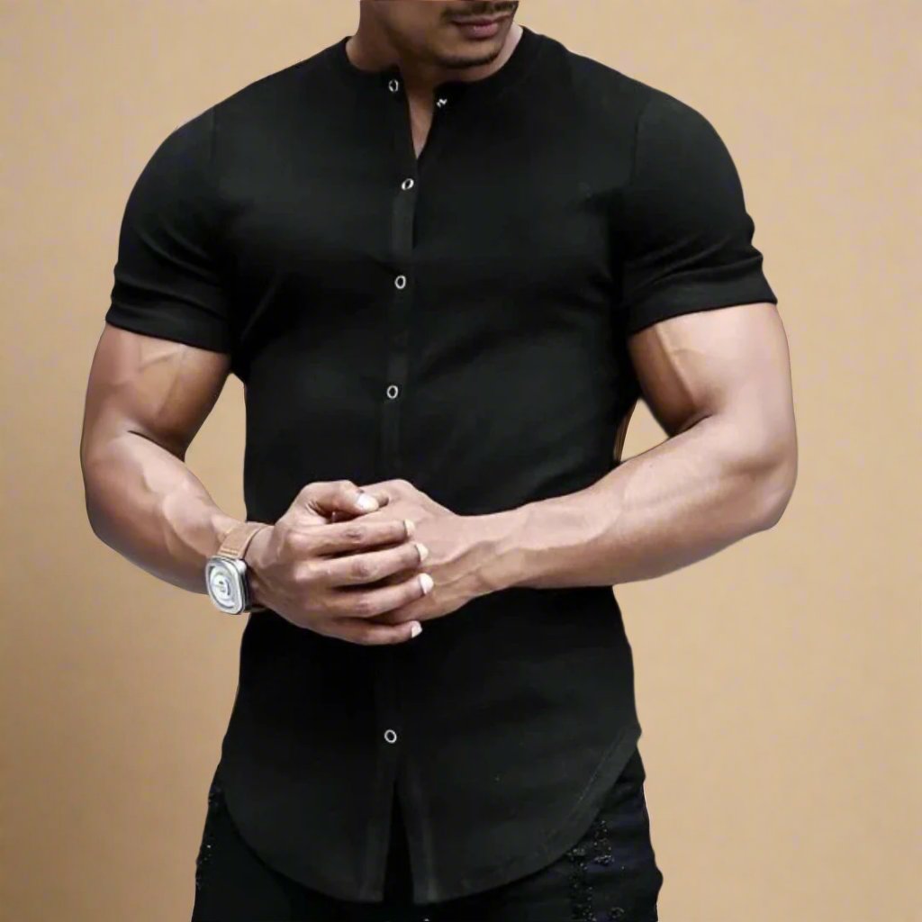 Men's Short Sleeve Shirts - Muscle Fit Shirt