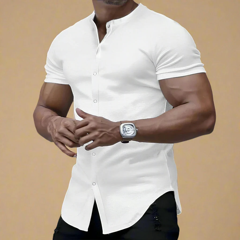 Men's Short Sleeve Shirts - Muscle Fit Shirt
