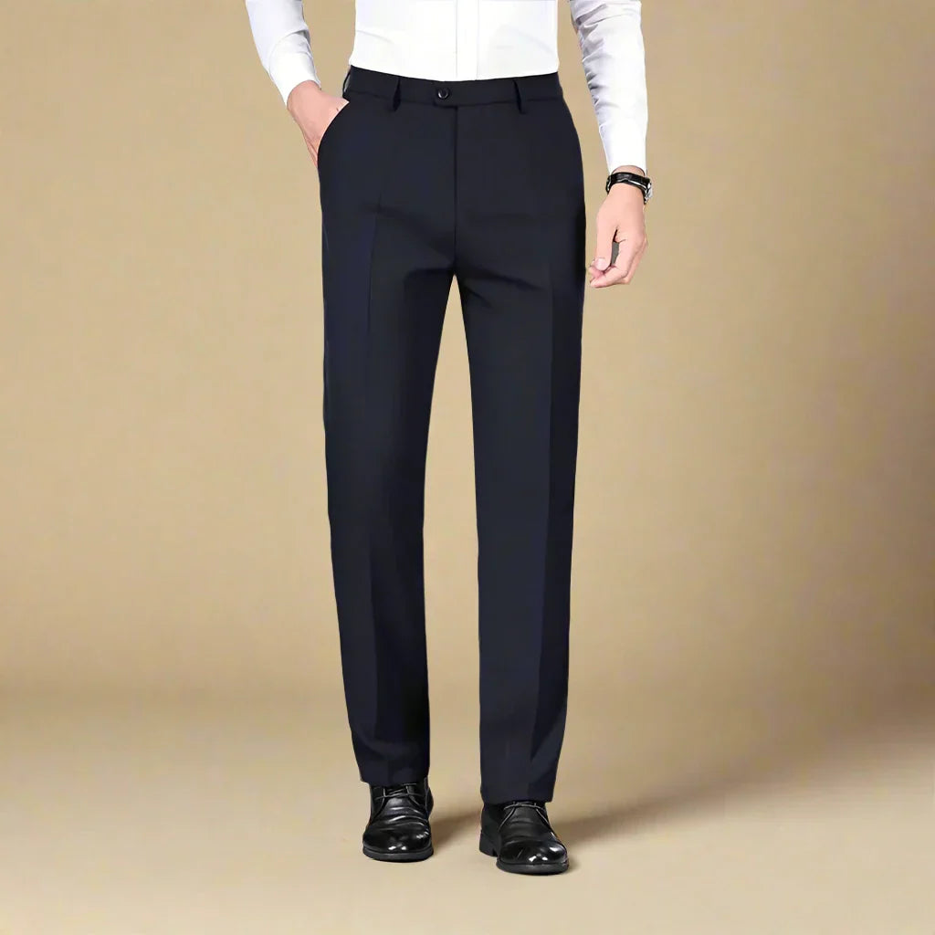 Men's Dress Trousers - Formal Non-Iron Smart Regular Fit Trousers