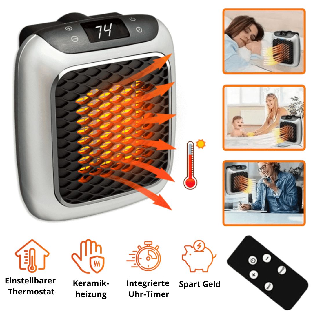 Kompakter Mini Heizlüfter mit 800W: Schnelle und Energiesparende Wärme für Ihr Zuhause – Inklusive Fernbedienung für maximalen Komfort