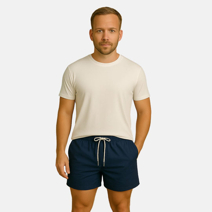 Men's Premium Classic Quick-Dry Mid-Length Swim Shorts with Drawstring
