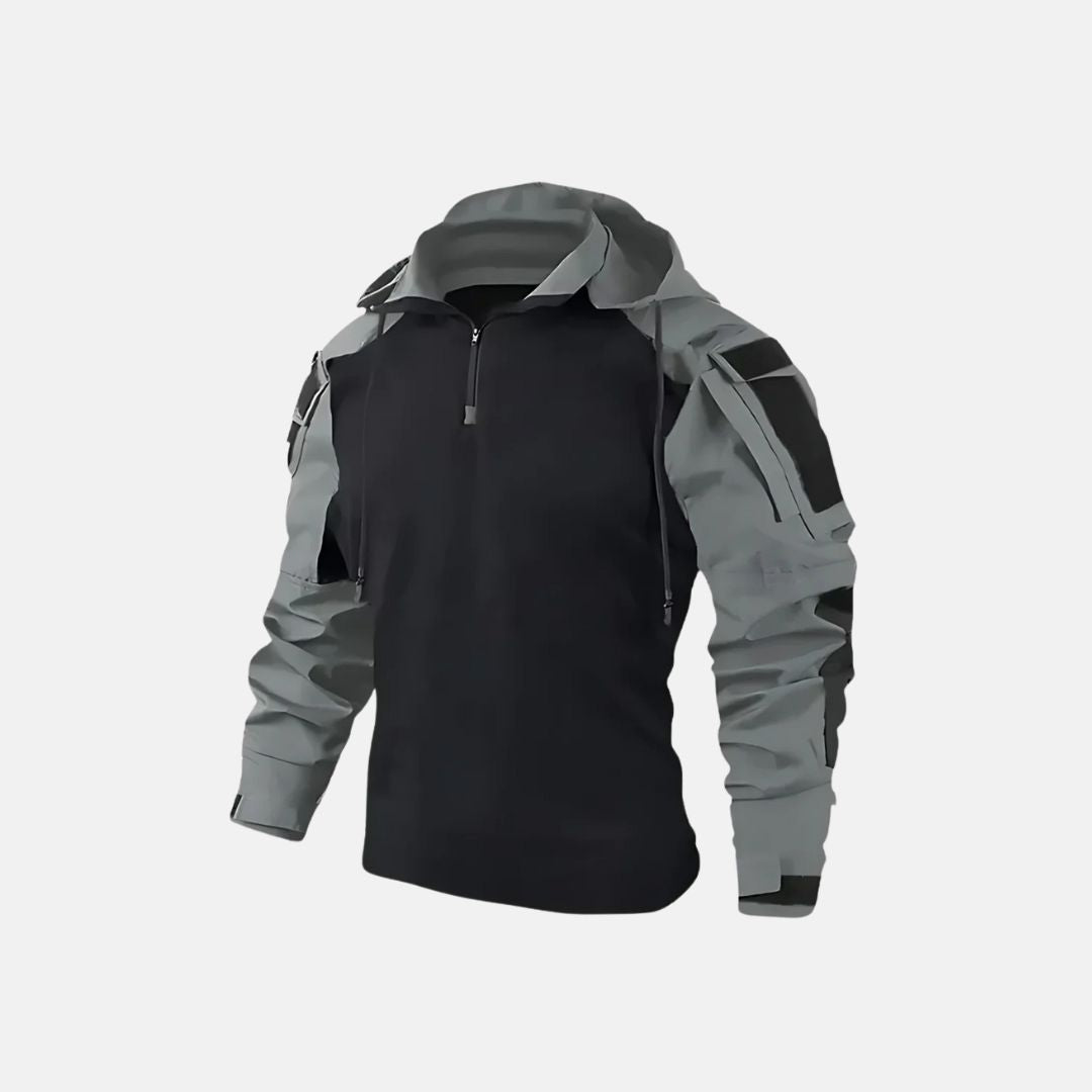 Men's Sporty Half Zip Hooded Jacket for Versatile Mid-Season Wear