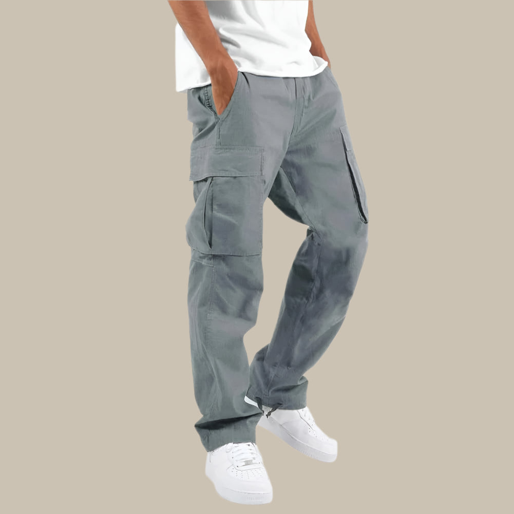 Men's Cargo Pants - Flexible Stretch Regular Fit Trousers