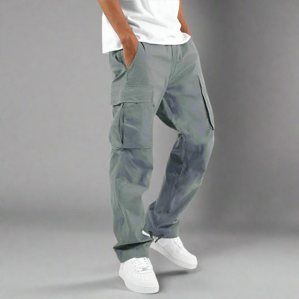 Men's Casual Stretch Cargo Trousers with Comfortable Regular Fit