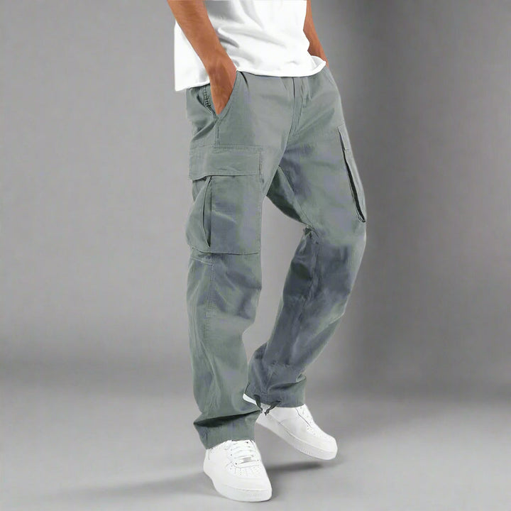 Men's Casual Stretch Cargo Trousers with Comfortable Regular Fit