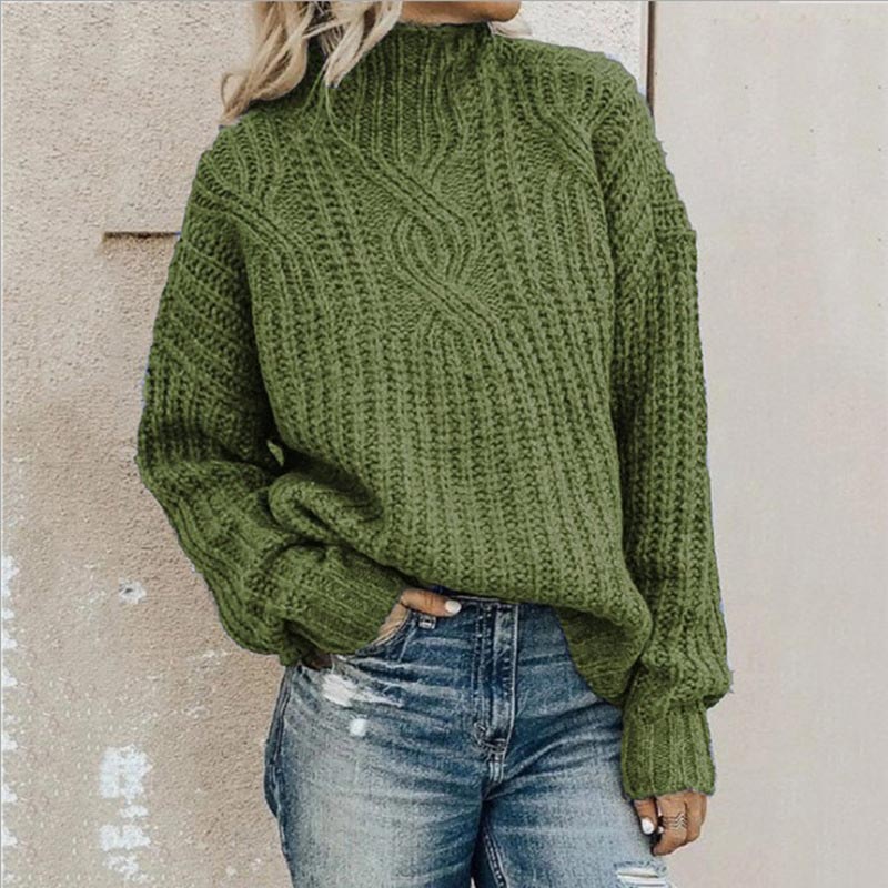 Women's Cable Knit Turtleneck Sweater | Cozy Chunky Knit Winter Pullover