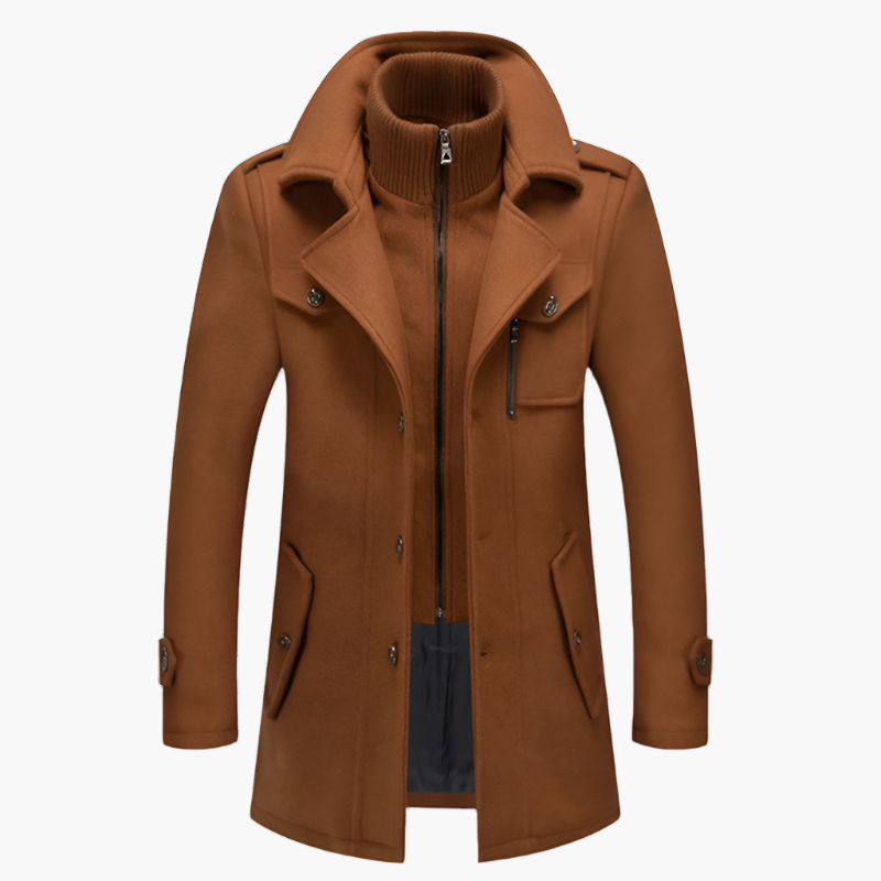 Men's Long Wool Coat – Premium Waterproof Overcoat for Autumn & Winter