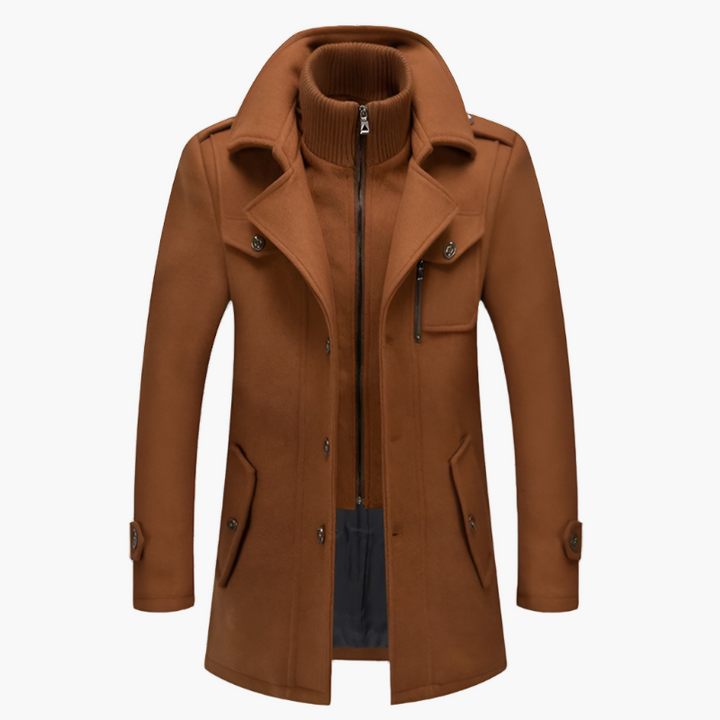 Men's Long Wool Coat – Premium Waterproof Overcoat for Autumn & Winter