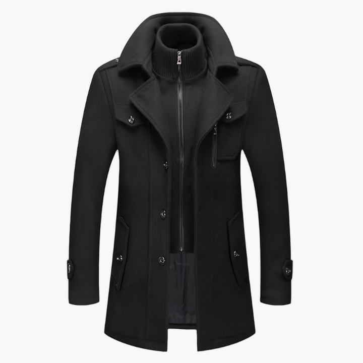 Men's Long Wool Coat – Premium Waterproof Overcoat for Autumn & Winter