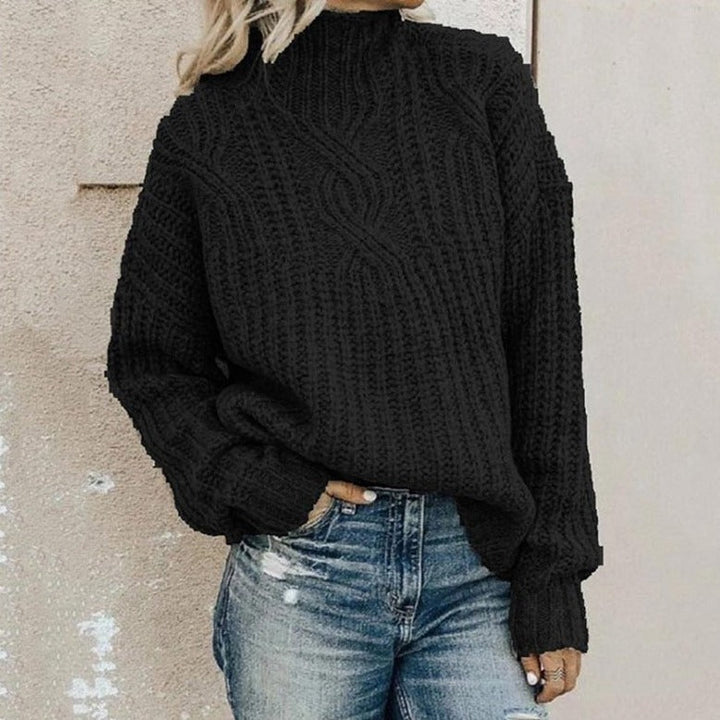 Women's Cable Knit Turtleneck Sweater | Cozy Chunky Knit Winter Pullover