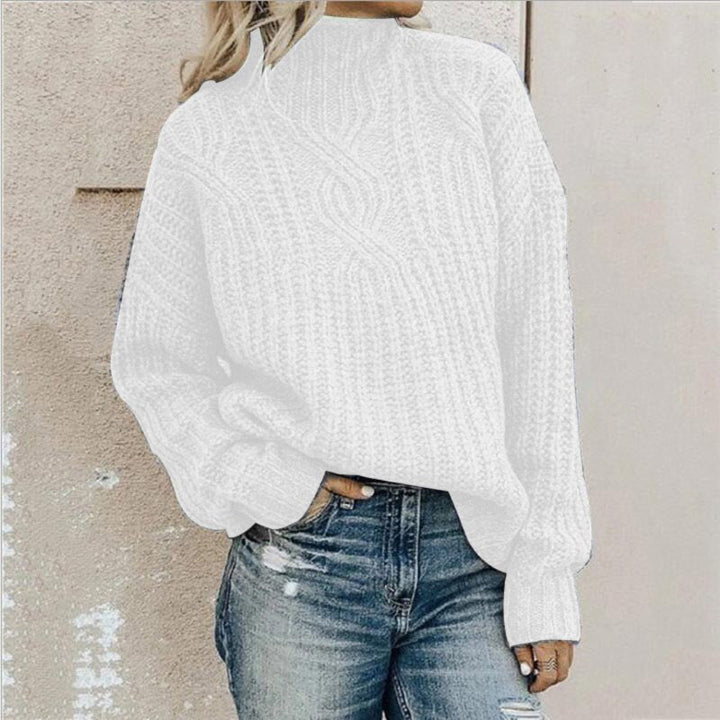 Women's Cable Knit Turtleneck Sweater | Cozy Chunky Knit Winter Pullover