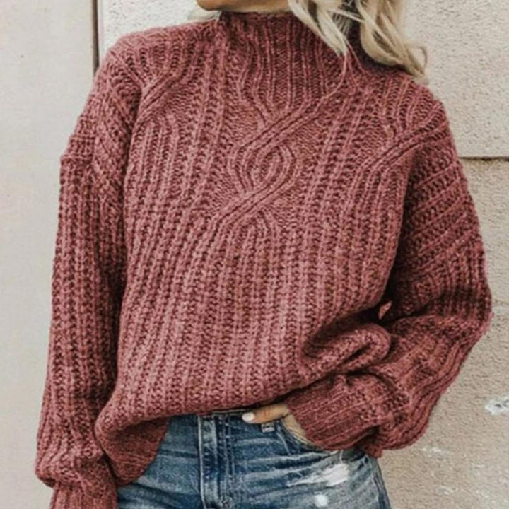 Women's Cable Knit Turtleneck Sweater | Cozy Chunky Knit Winter Pullover