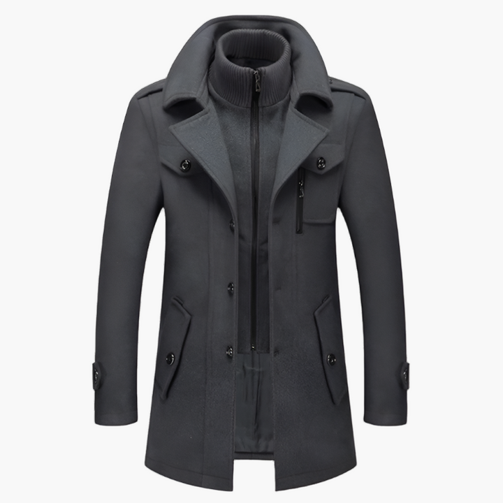 Men's Long Wool Coat – Premium Waterproof Overcoat for Autumn & Winter