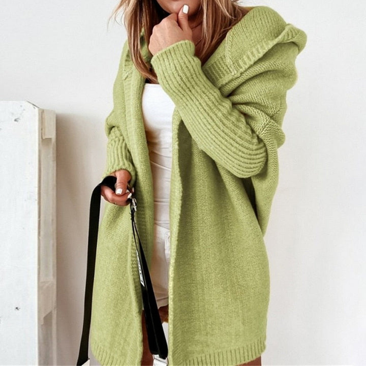 Elegant Women's Long Knit Cardigan Vest with Hood - Perfect for Fall & Winter Fashion