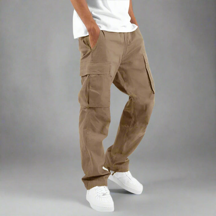 Men's Casual Stretch Cargo Trousers with Comfortable Regular Fit