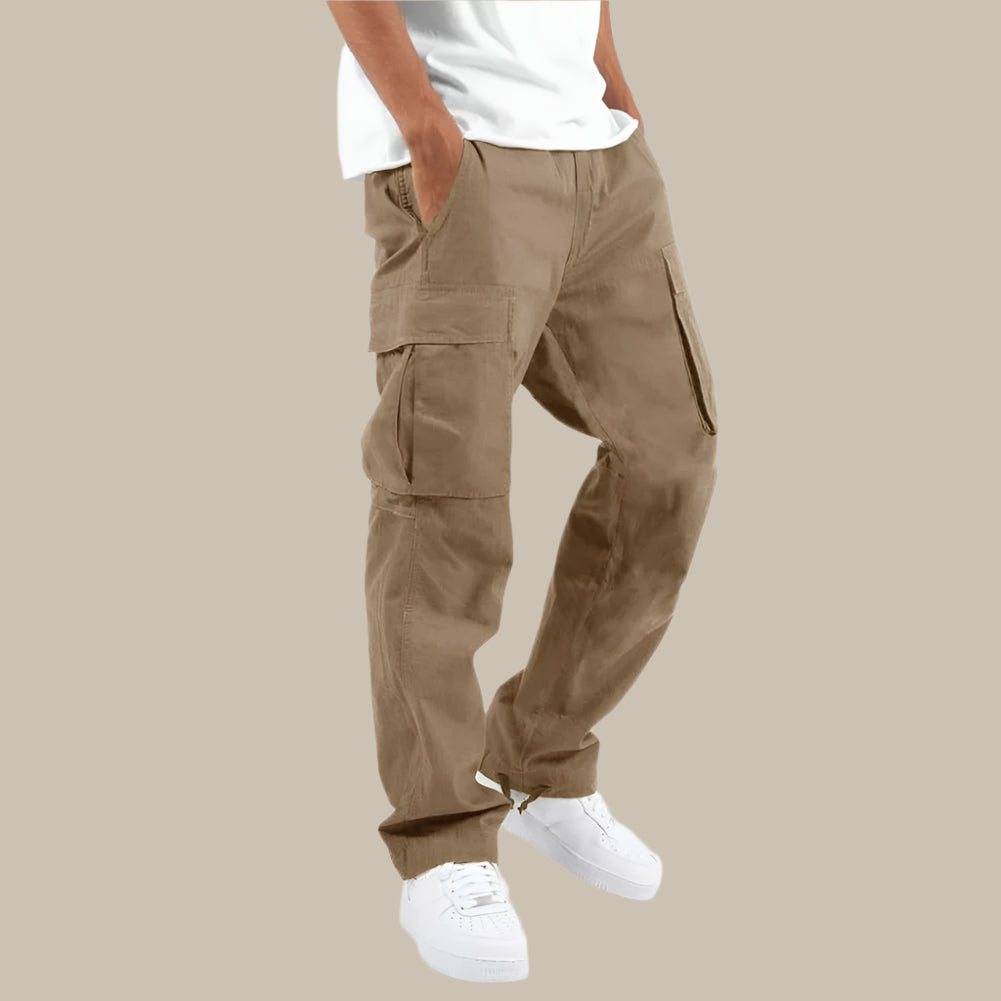 Men's Cargo Pants - Flexible Stretch Regular Fit Trousers