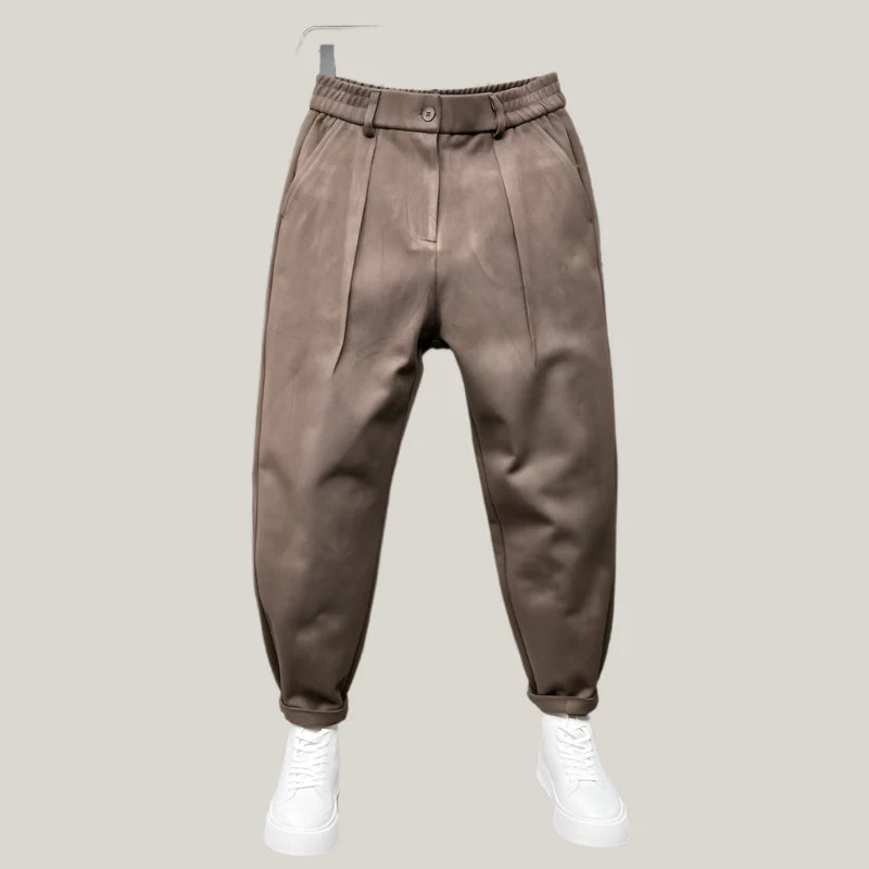 Kurt Trousers | Elegant Mottled Pleated Formal Trousers for Men