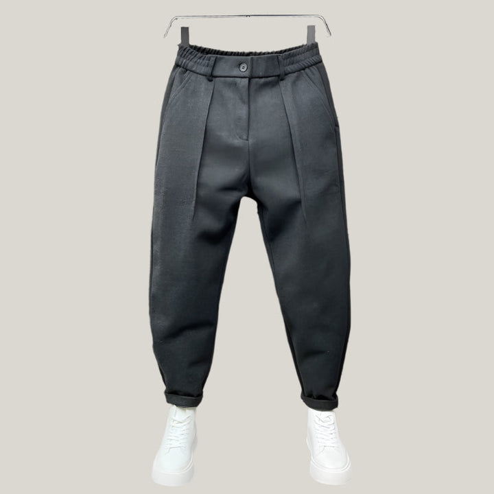 Kurt Trousers | Elegant Mottled Pleated Formal Trousers for Men