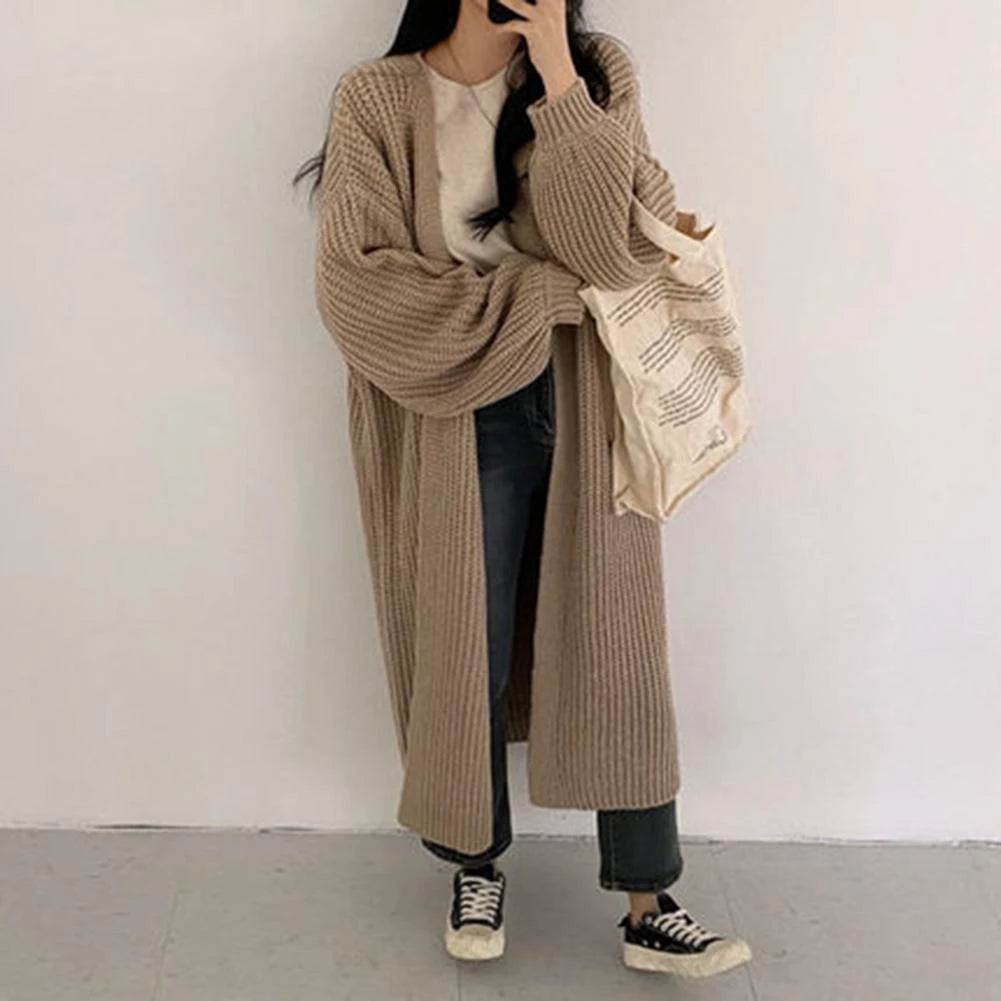 Cozy Oversized Cable Knit Cardigan for Women - Perfect Fall/Winter Cotton Sweater