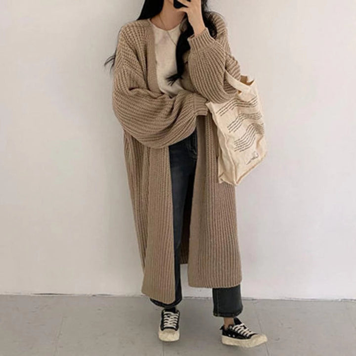 Cozy Oversized Cable Knit Cardigan for Women - Perfect Fall/Winter Cotton Sweater