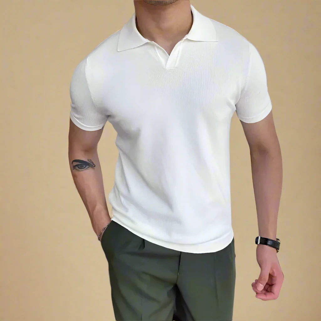 Men's Luxury Knitted Short Sleeve Polo Shirt For Summer