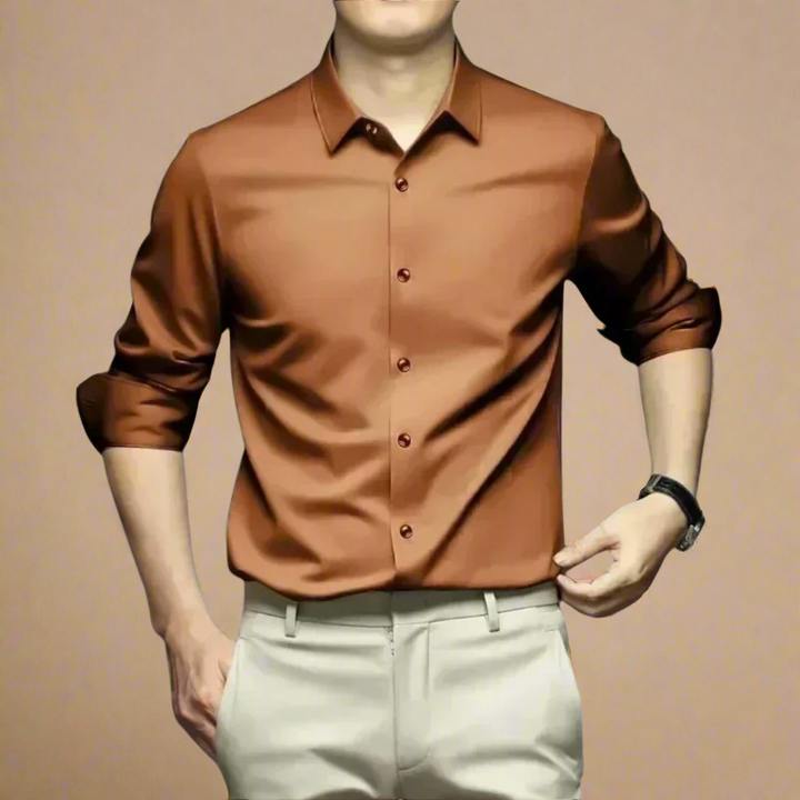 Men's Silk Shirts - Luxury Business Casual Shirt