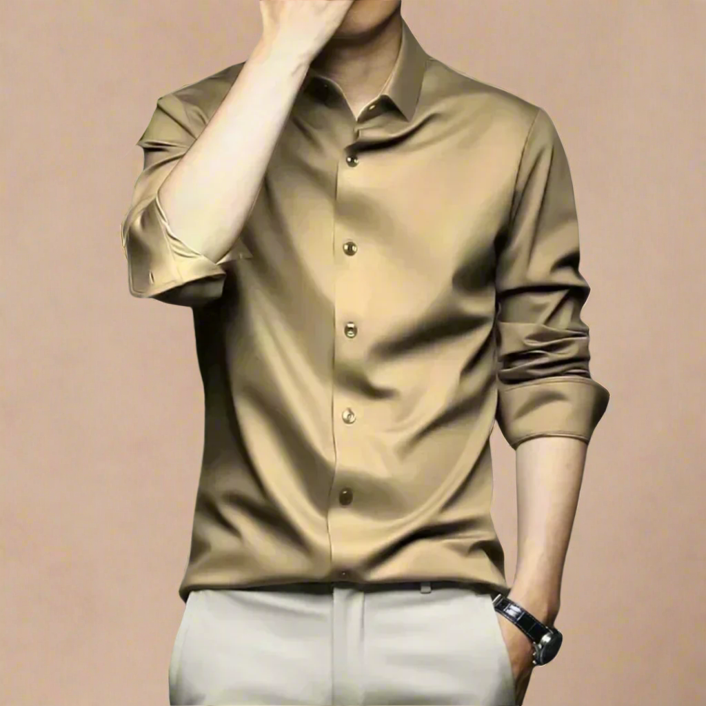 Men's Silk Shirts - Luxury Business Casual Shirt
