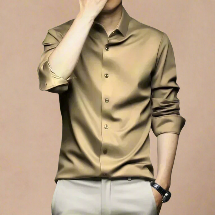 Men's Silk Shirts - Luxury Business Casual Shirt