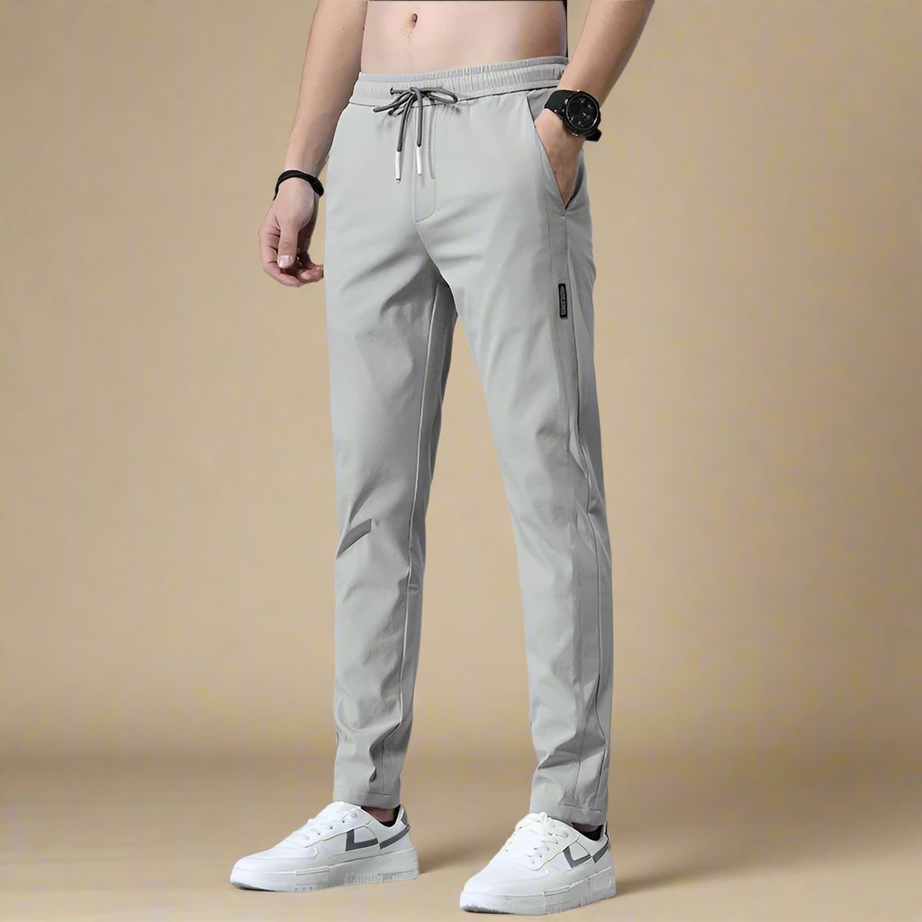 Men's Business Casual Slim Fit Stretch Trousers with Modern Tapered Design