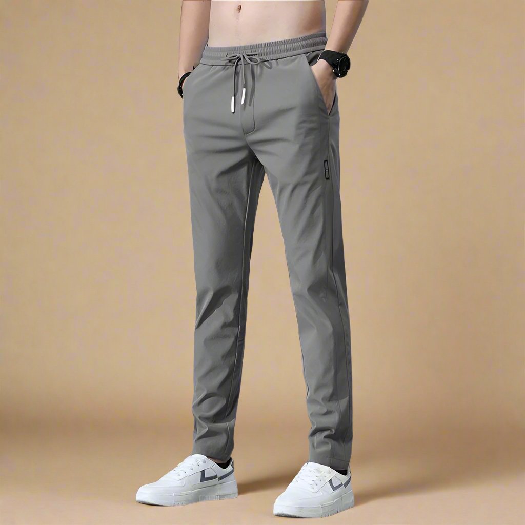 Men's Business Casual Slim Fit Stretch Trousers with Modern Tapered Design
