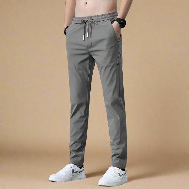 Men's Business Casual Slim Fit Stretch Trousers with Modern Tapered Design