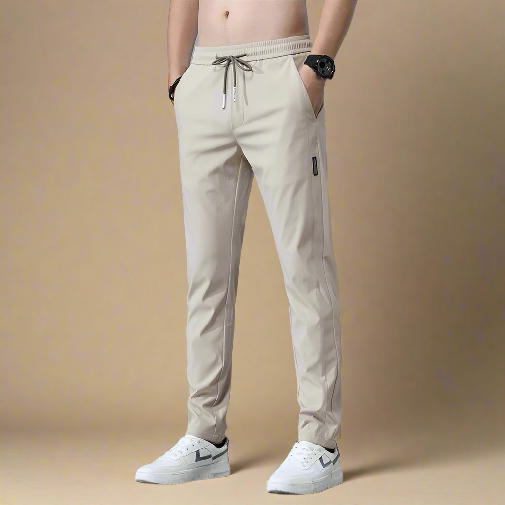 Men's Business Casual Slim Fit Stretch Trousers with Modern Tapered Design