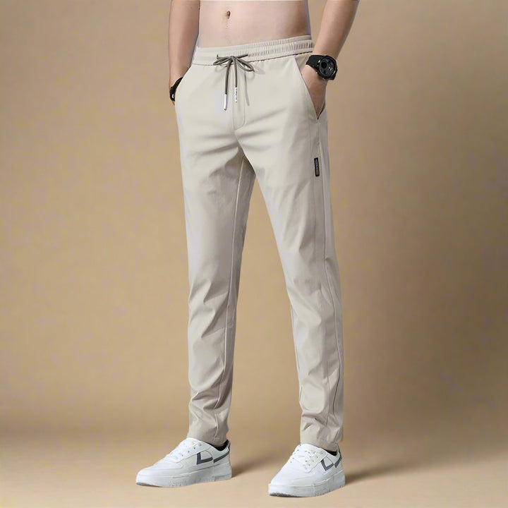Men's Business Casual Slim Fit Stretch Trousers with Modern Tapered Design