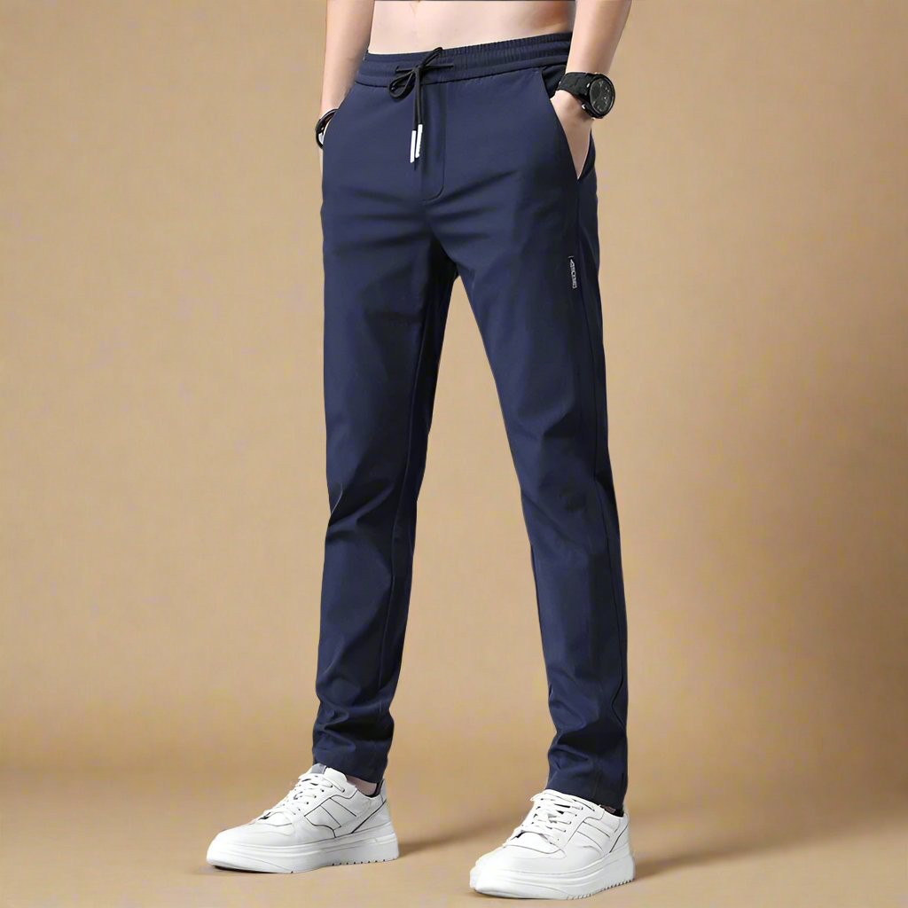 Men's Business Casual Slim Fit Stretch Trousers with Modern Tapered Design