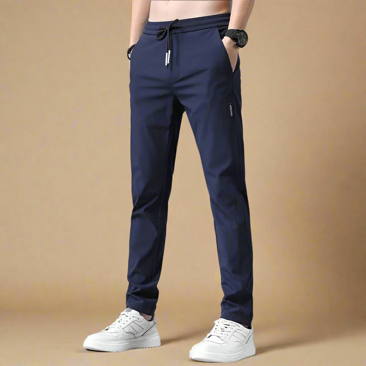Men's Business Casual Slim Fit Stretch Trousers with Modern Tapered Design
