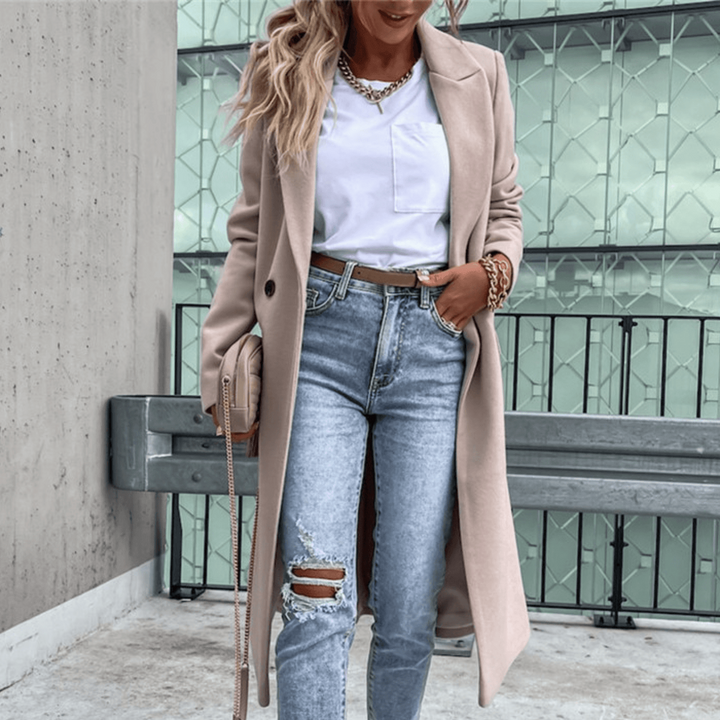 Autumn Coat - Stylish Wool Coat with Pockets and Buttons - The Margiela Coat