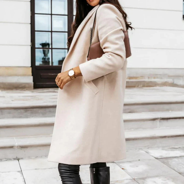 Stylish Long Women's Transitional Coat - Elegant, Warm, and Versatile