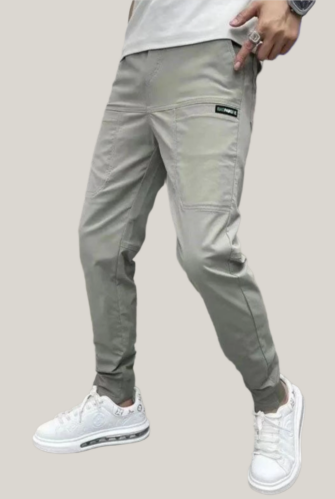 Moratos Cargo Trousers | Premium Slim Fit Twill Trousers with Pockets for Men