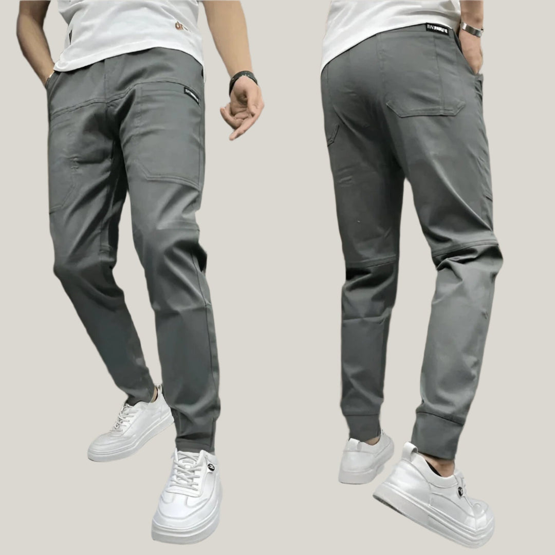 Moratos Cargo Trousers | Premium Slim Fit Twill Trousers with Pockets for Men