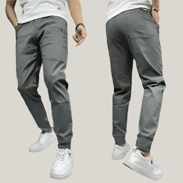Moratos Cargo Trousers | Premium Slim Fit Twill Trousers with Pockets for Men
