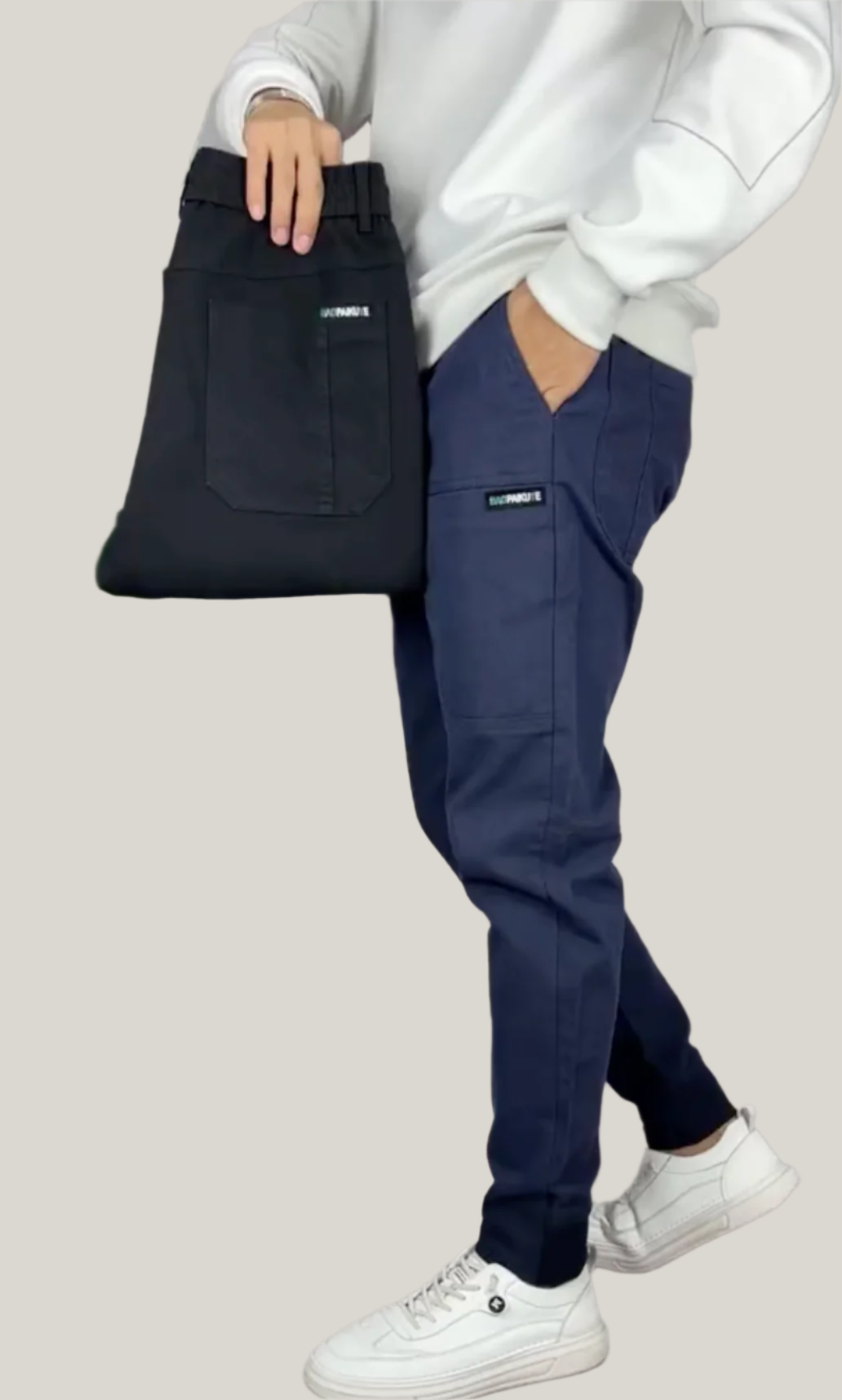 Moratos Cargo Trousers | Premium Slim Fit Twill Trousers with Pockets for Men