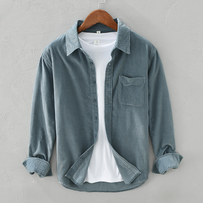 Men’s Corduroy Shirt Jacket for Autumn – Retro Style Overshirt for Everyday Wear
