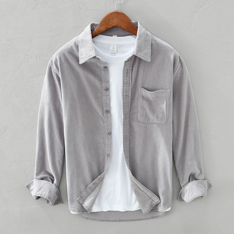 Men’s Corduroy Shirt Jacket for Autumn – Retro Style Overshirt for Everyday Wear