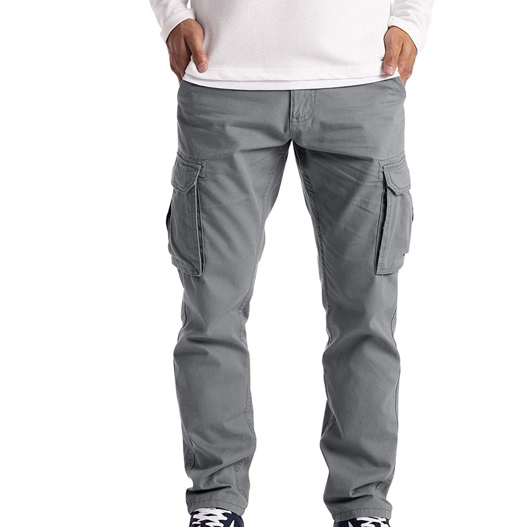 Men's Casual Cotton Cargo Trousers with Super-Stretch Comfort and Multiple Pockets