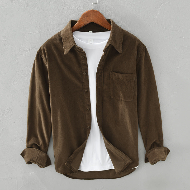 Men’s Corduroy Shirt Jacket for Autumn – Retro Style Overshirt for Everyday Wear