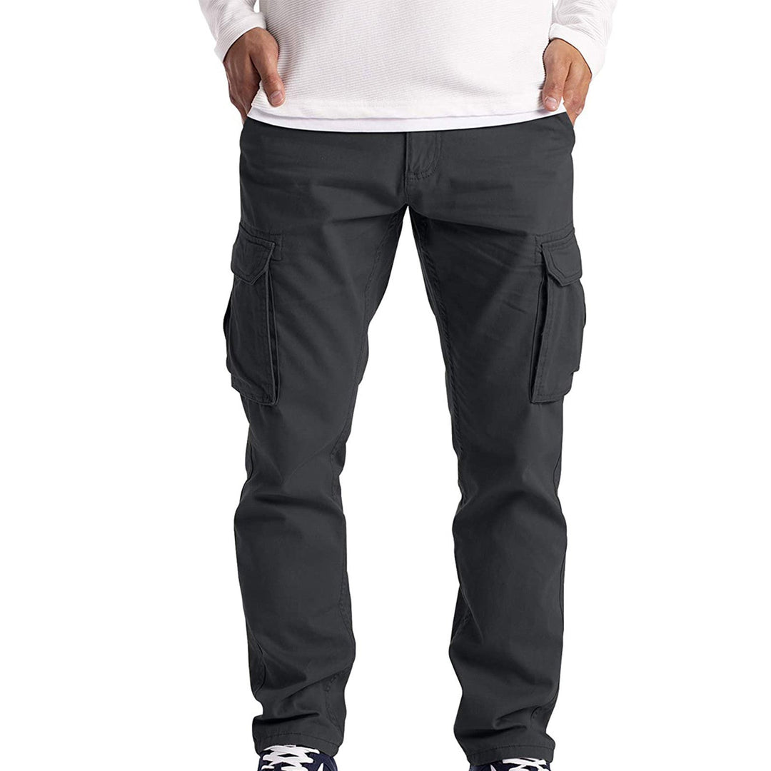 Men's Casual Cotton Cargo Trousers with Super-Stretch Comfort and Multiple Pockets