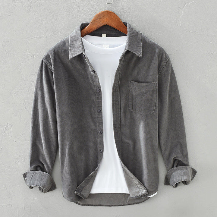 Men’s Corduroy Shirt Jacket for Autumn – Retro Style Overshirt for Everyday Wear