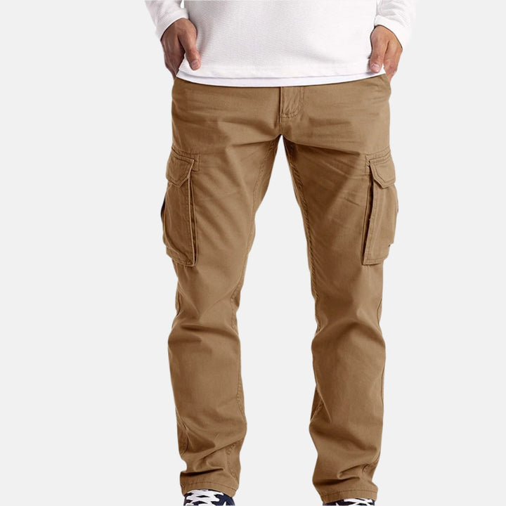 Men's Casual Cotton Cargo Trousers with Super-Stretch Comfort and Multiple Pockets